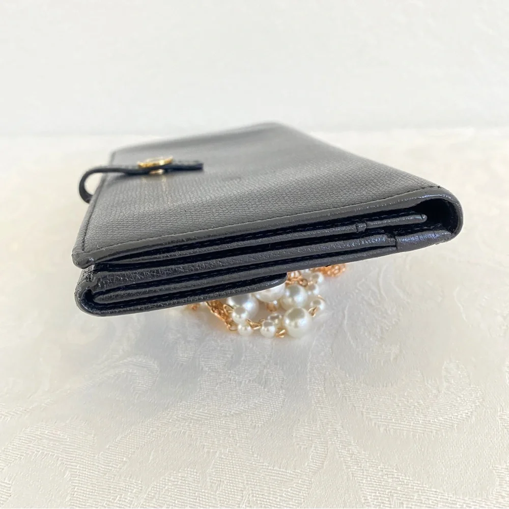 Chanel black leather wallet